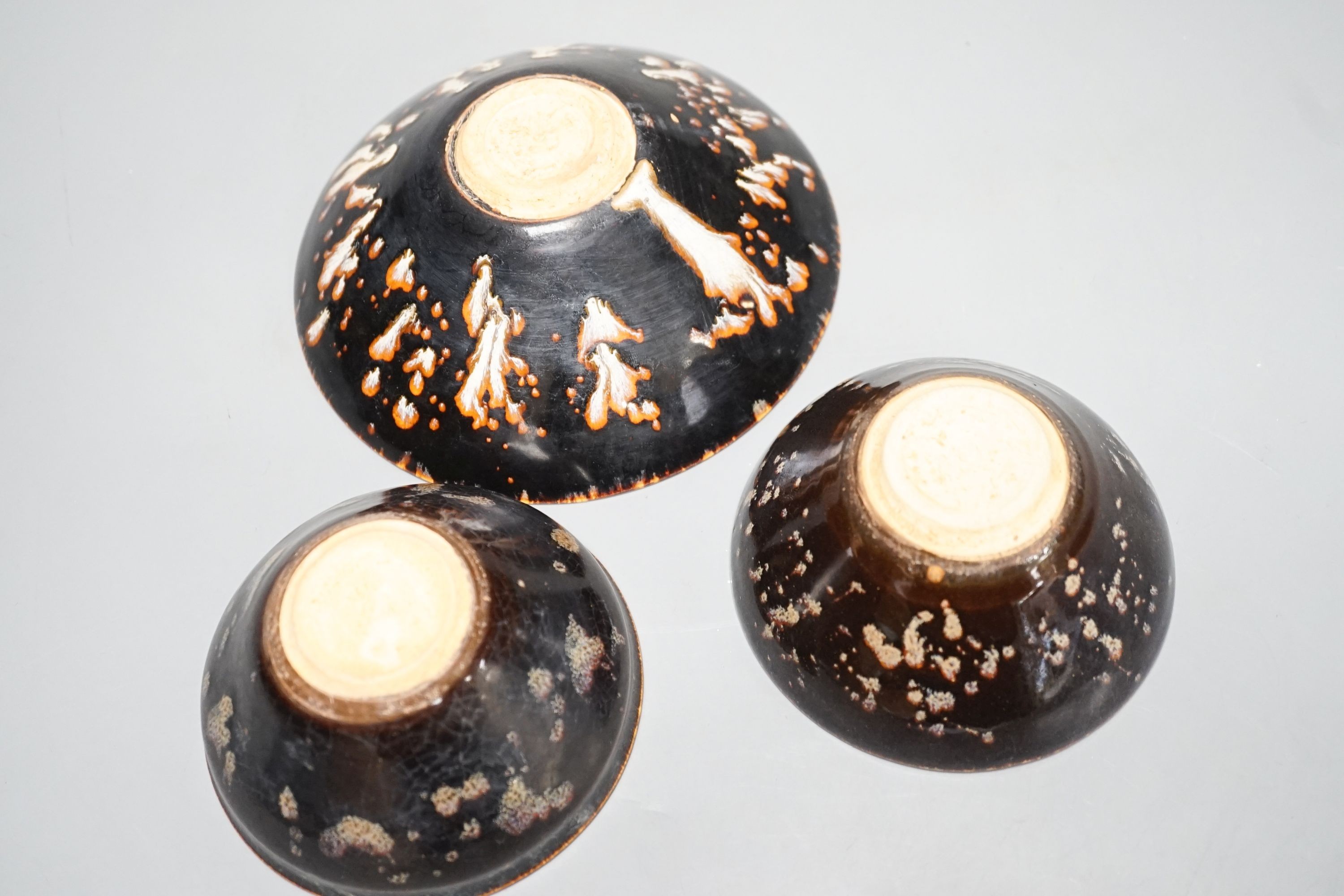 Three Chinese Jizhou style paper cut bowls